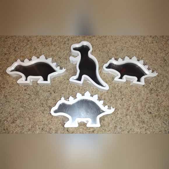 Dinosaur 6pc BUNDLE Mirror Decor & 3D Wood(T-Rex) (Rhinosarus) (Stegosaurus) NWT - Picture 2 of 12